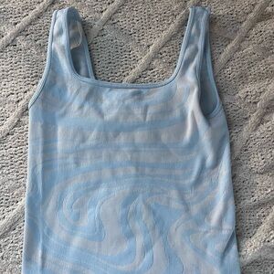 Hollister Blue Fitted Sleeveless Tank Top